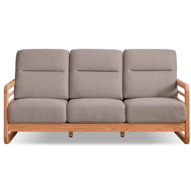 Oak Solid Wood Fabric Sofa.