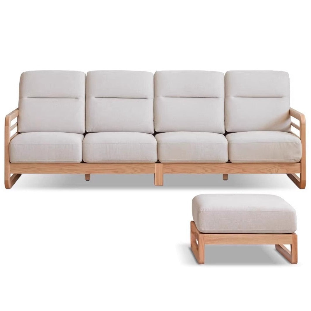 Oak Solid Wood Fabric Sofa.