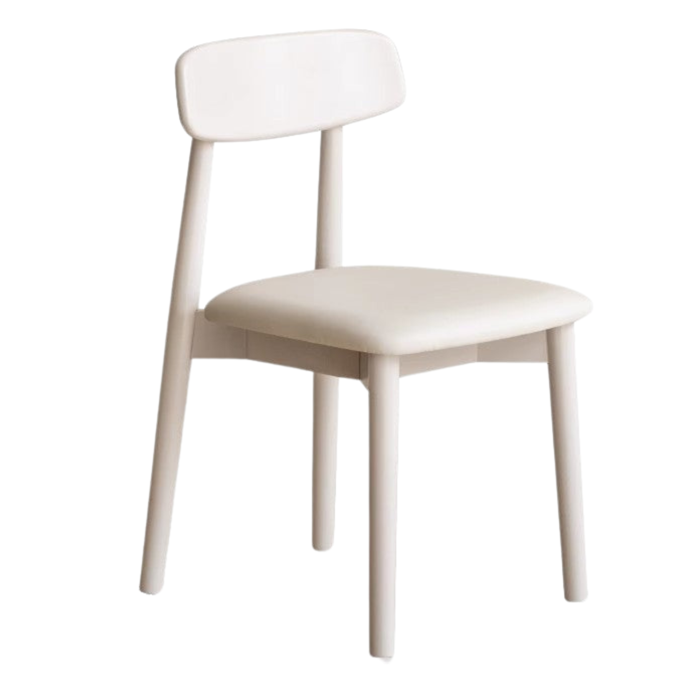 4 pcs Solid RubberWood, Birch Solid Wood Dining Chair Cream Style
