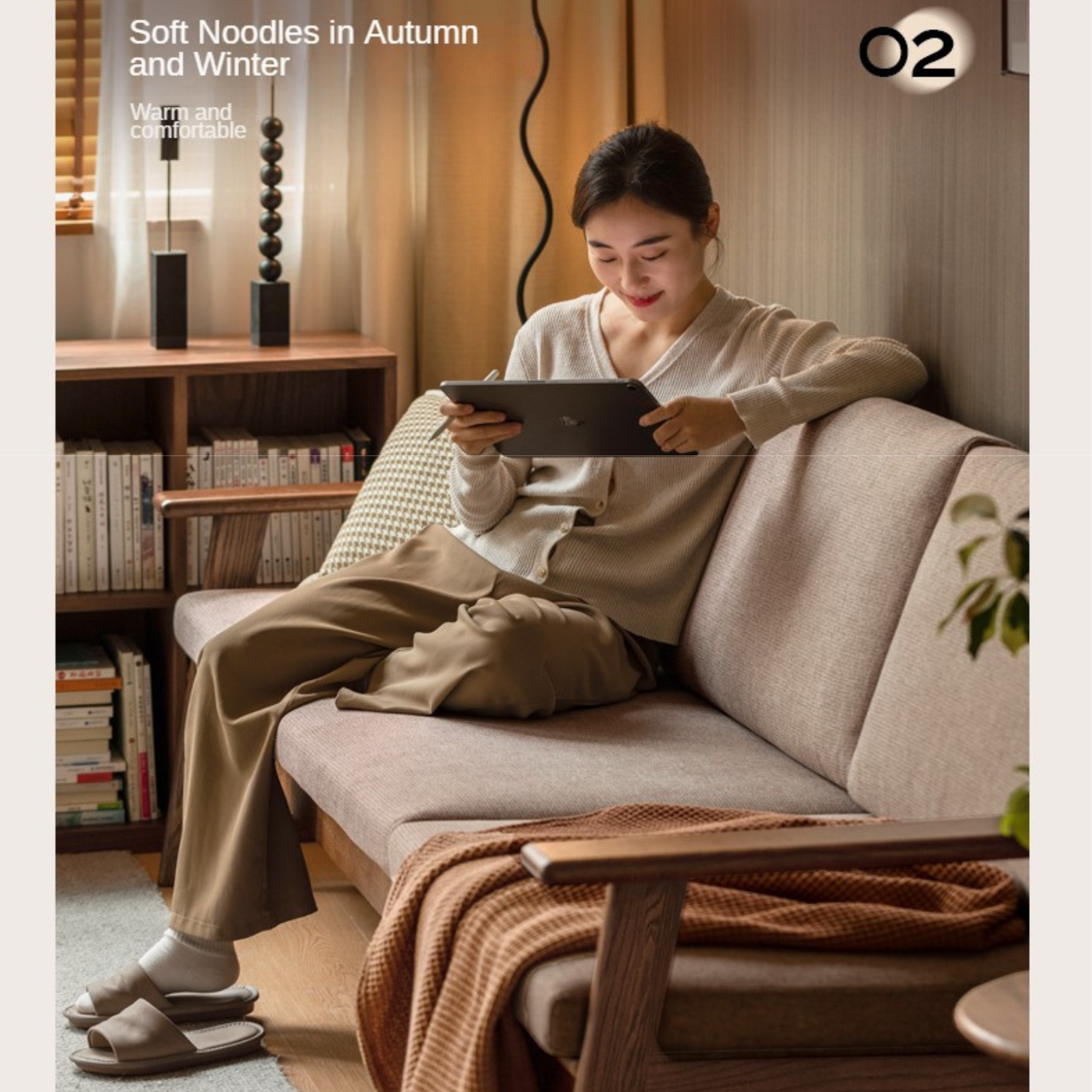 Oak Solid Wood Straight Sofa 4 fabrics color