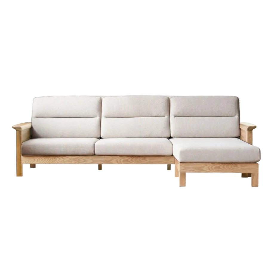 Ash Solid Wood Modern High Back Sofa