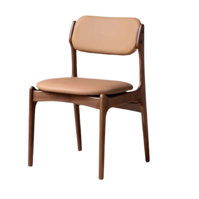 Black Walnut, Sandalwood Solid Wood Soft Back Modern Dining Chair