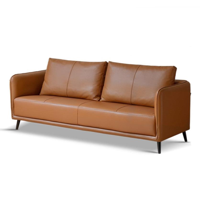 Leather Italian Minimalist Top Layer Cowhide Sofa.
