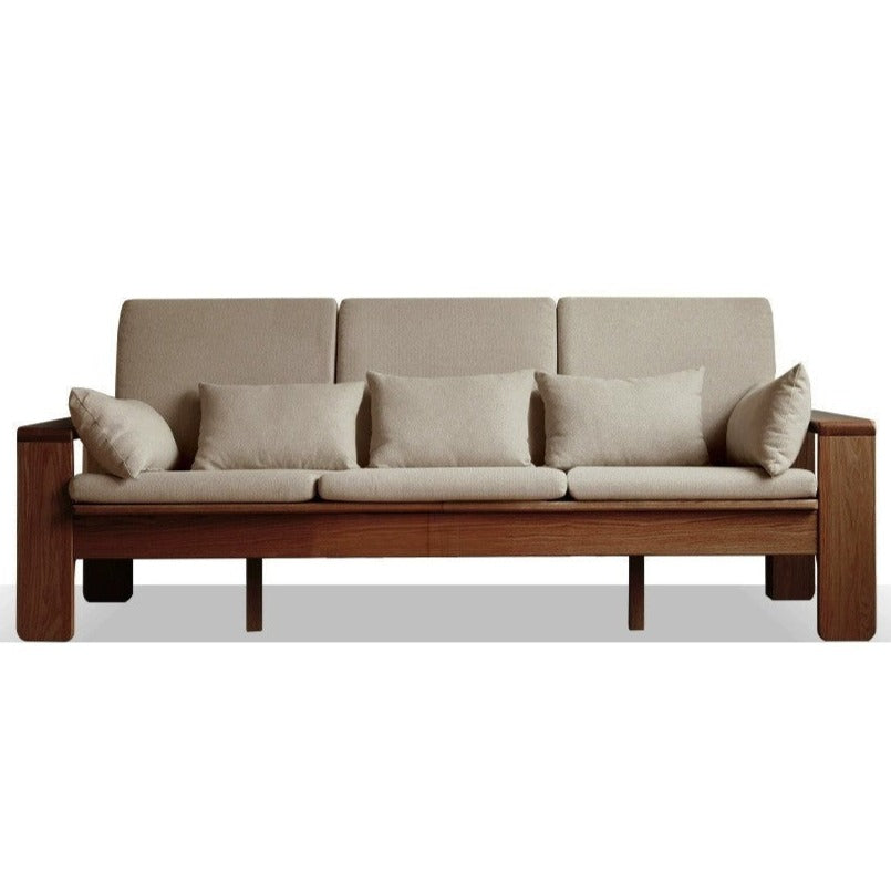 Oak, Ash Solid Wood Modern Nordic Fabric Sofa.