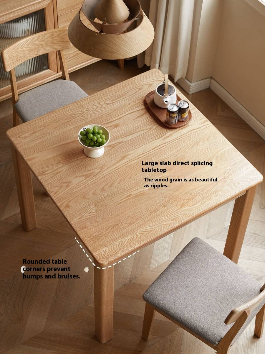 Solid Rubberwood, Oak Solid Wood Square Dining Table