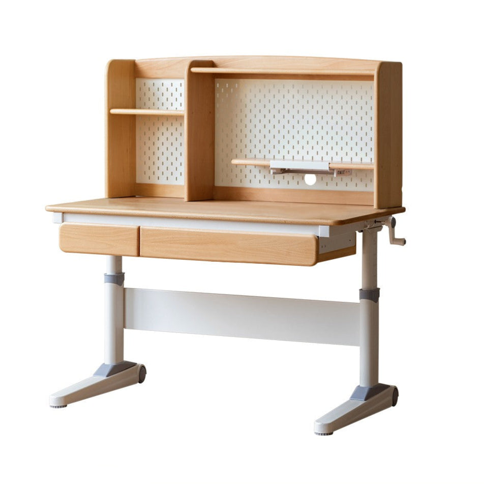 Beech Solid Wood Kids Raised and Lowered Study Table