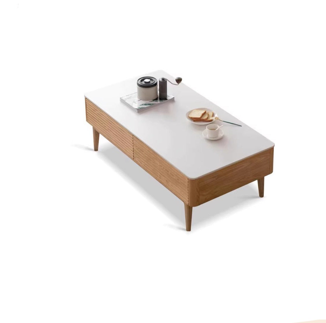 Ash solid wood slate coffee table "
