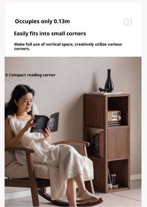 Black Walnut, Oak Solid Wood Bookshelf