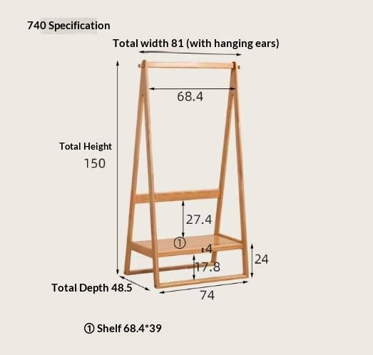 Solid Rubberwood Nordic Minimalist Standing Hanger