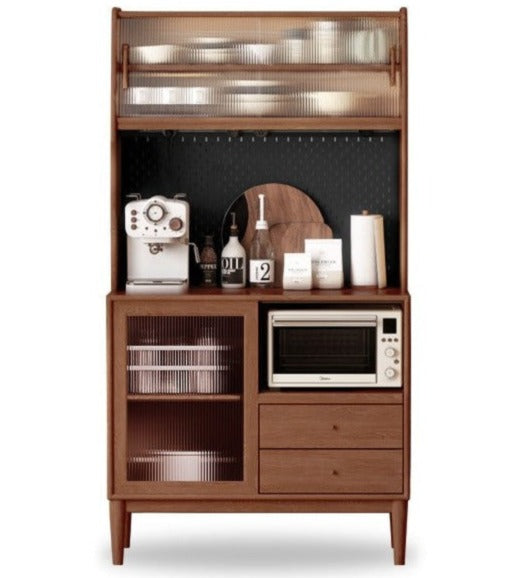 Ash Solid Wood Sideboard Multi-Functional Buffet Cabinet