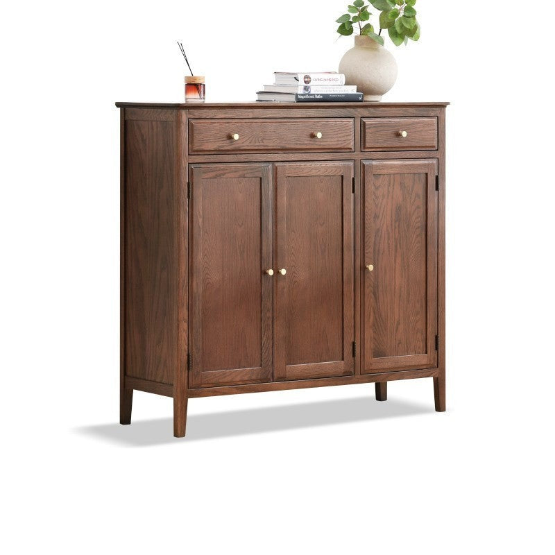 Oak solid wood shoe cabinet American style"