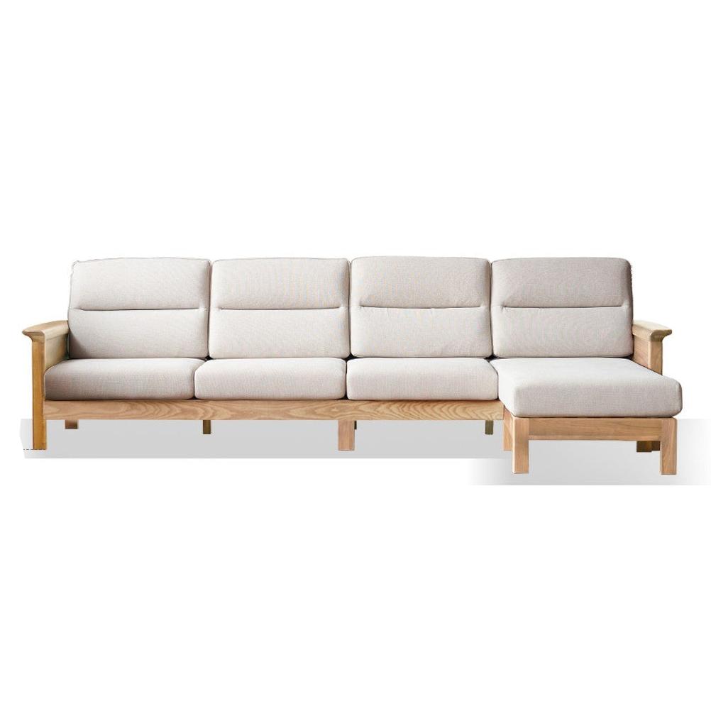 Ash Solid Wood Modern High Back Sofa
