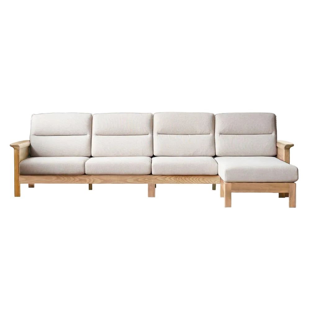 Ash Solid Wood Modern High Back Sofa
