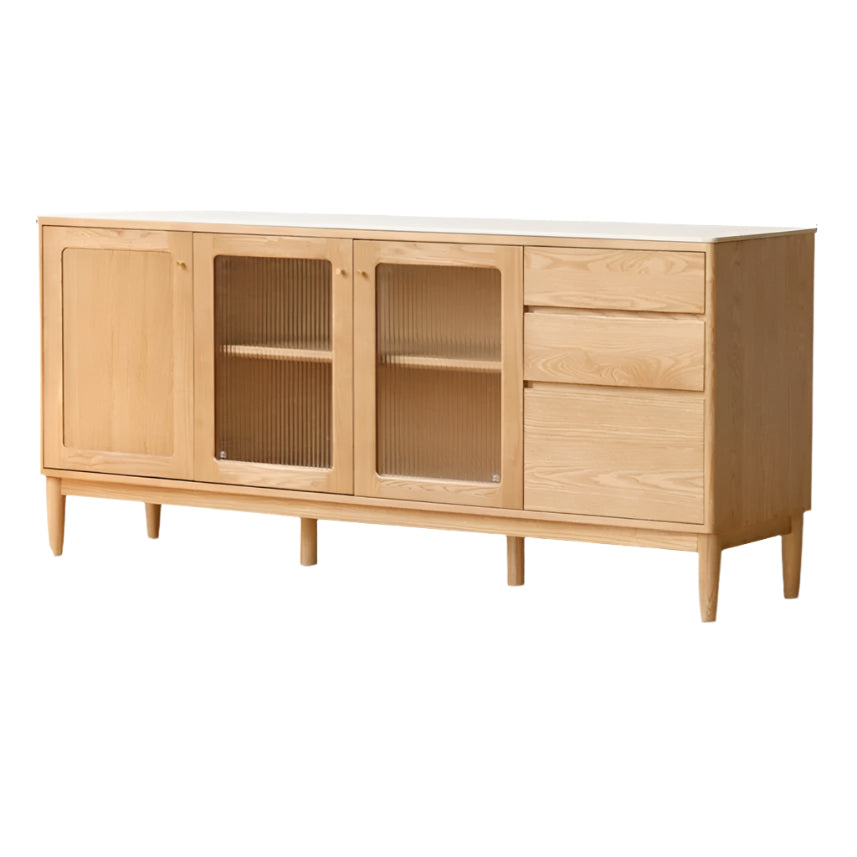 Ash Solid Wood Rock Board Dining Sideboard