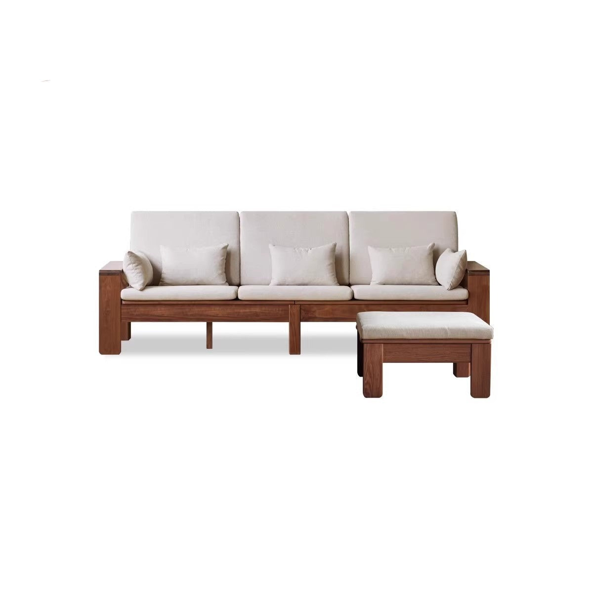 Black Walnut, Solid Sandalwood Fabric Sofa Nordic Dual-purpose Sofa-