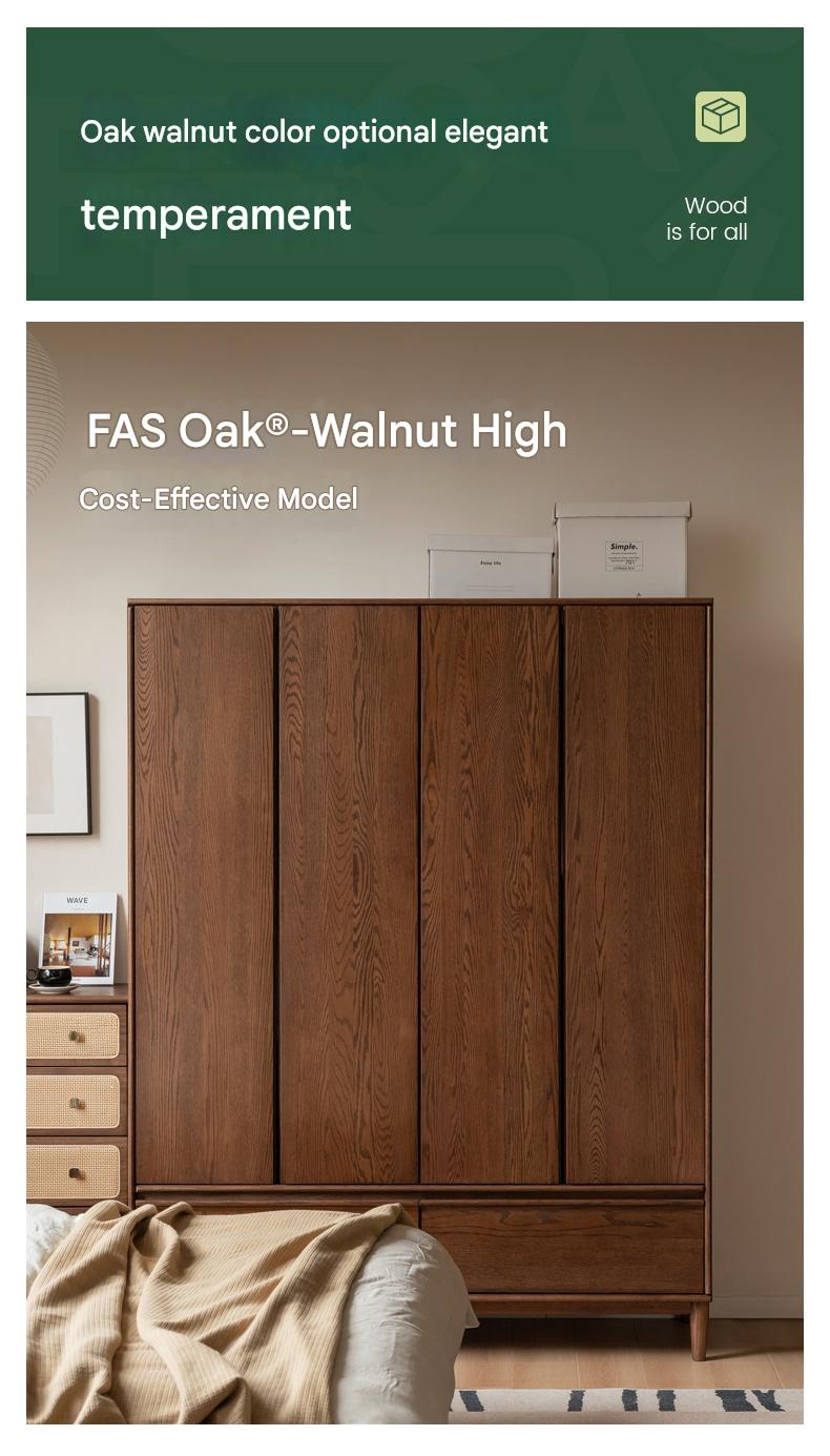 Oak Solid Wood Modern Wardrobe.
