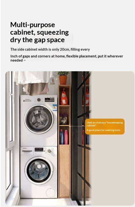 Oak, Solid Rubberwood Ultra Narrow Bookcase