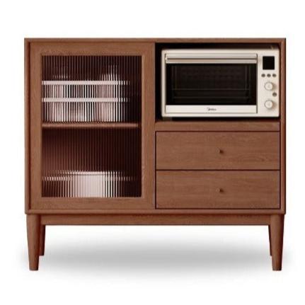 Ash Solid Wood Sideboard High Wine Cabinet Buffet