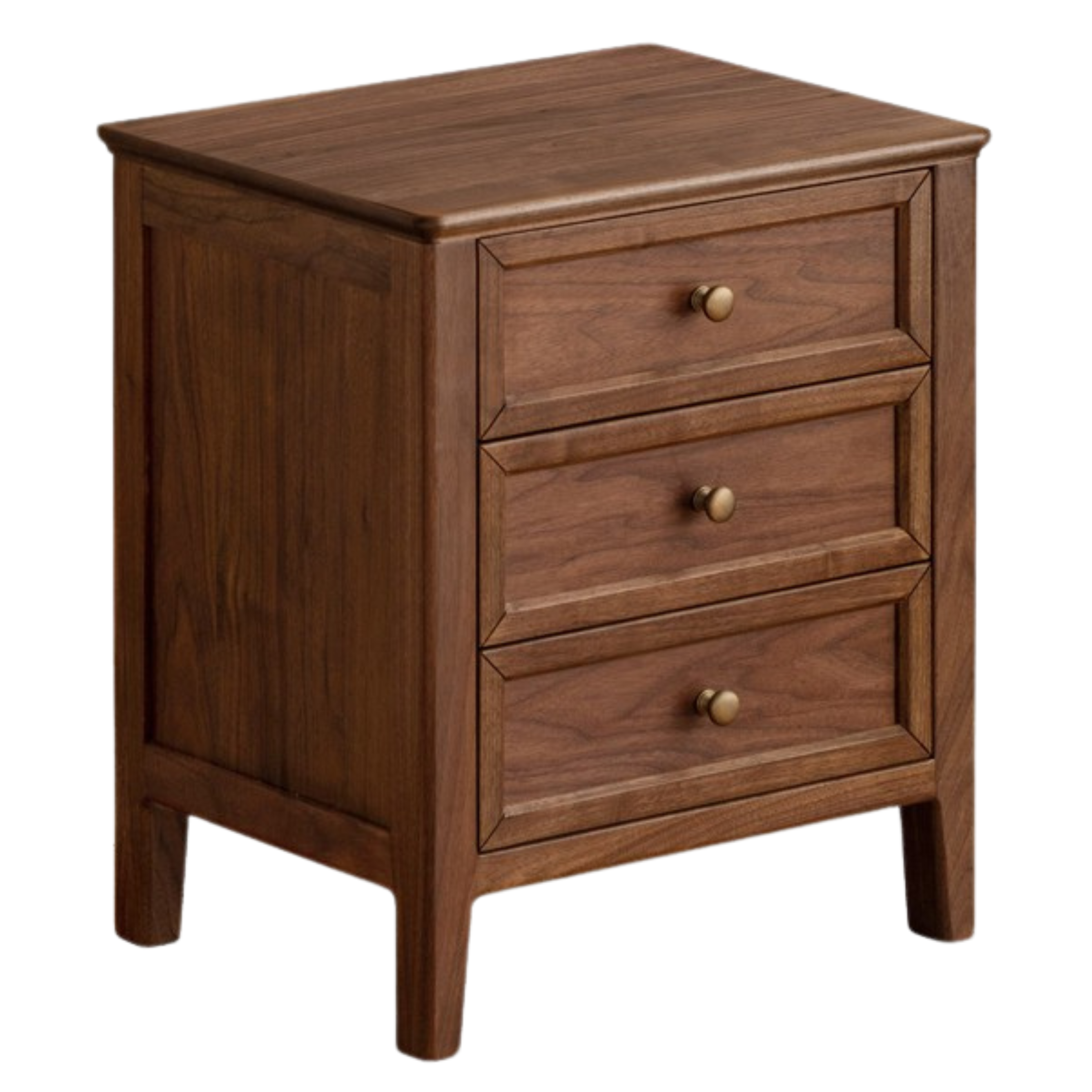 Black Walnut Solid Wood Nightstand.