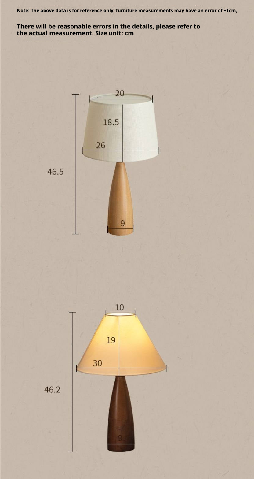Ash Solid Wood Vintage Style Desk Lamp