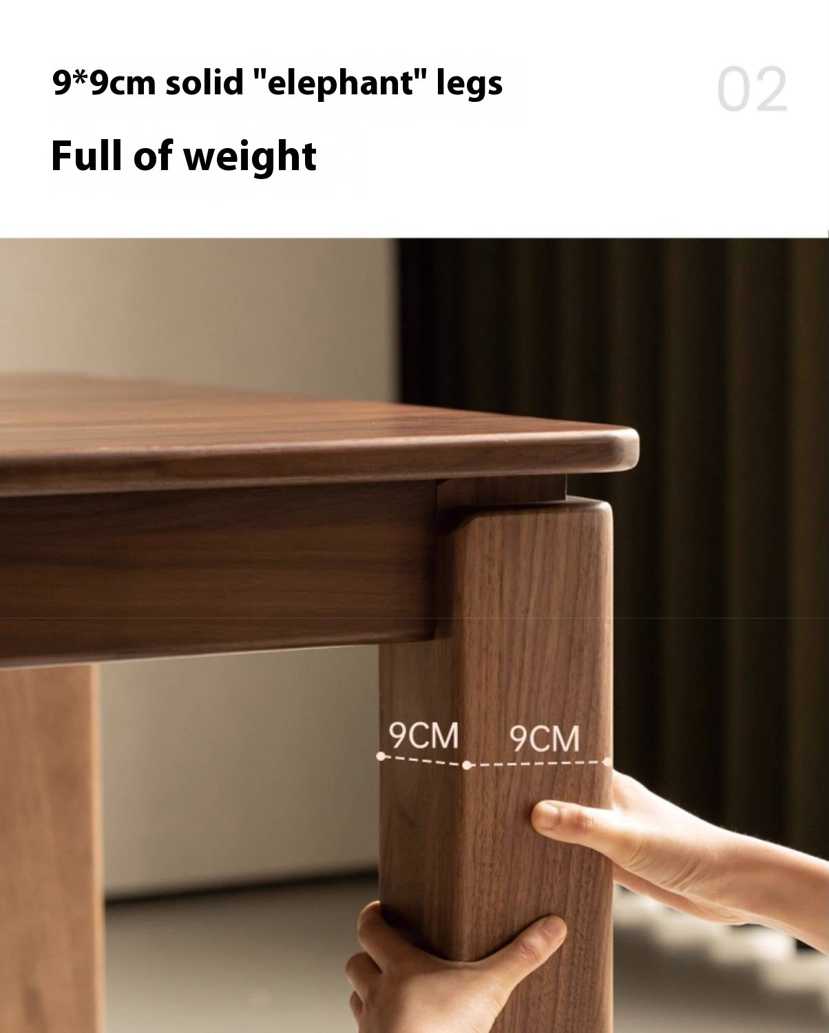 Black Walnut, Oak, Ash Solid Wood Large Board Dining Table