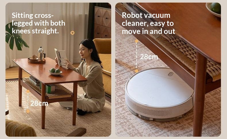 Poplar Solid Wood Coffee Table Vintage Style