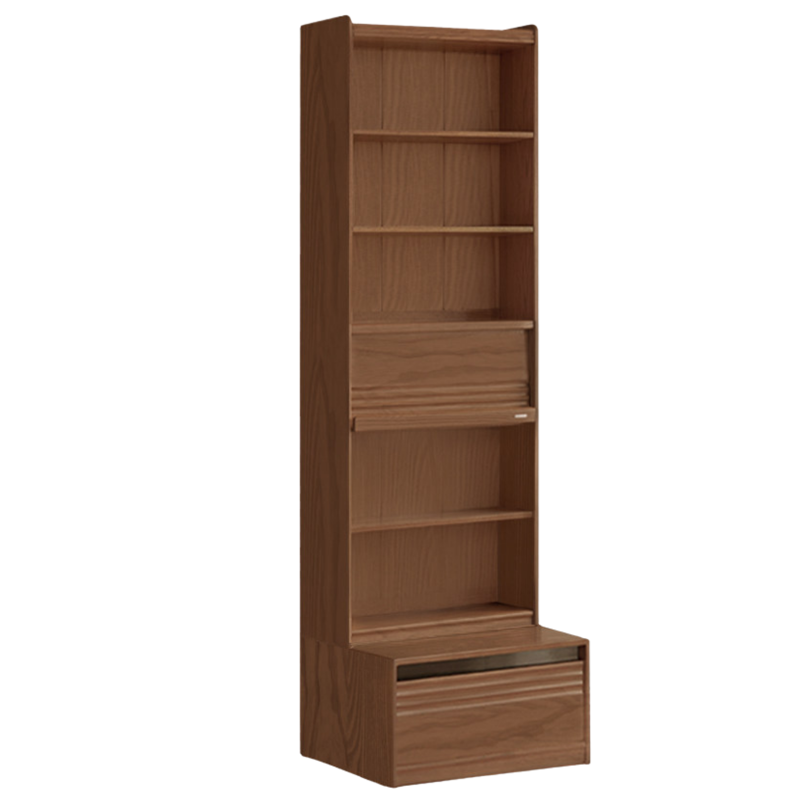 Black Walnut, Sandalwood, Oak, Ash Solid Wood Combination Bookcase with Floor Display and Luxury Storage