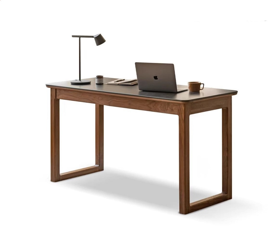 Rock slate Black Walnut Solid Wood Long Table "