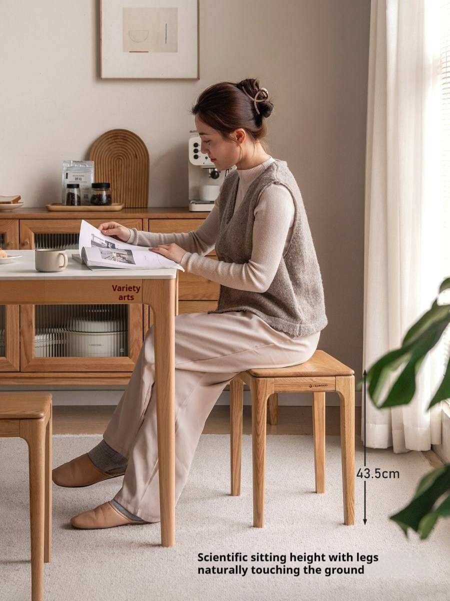 Oak, Ash, Black walnut Solid Wood Modern Style Stool