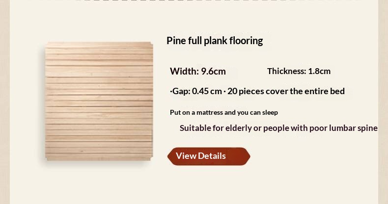 Rubberwood Solid Wood Bed American Retro Cream Style