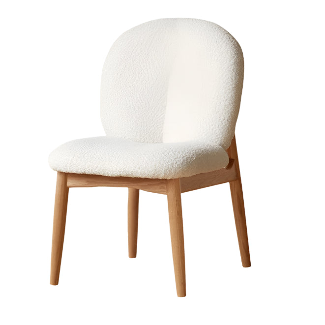 Oak Solid Wood Leisure Soft Chair Study Cream Style