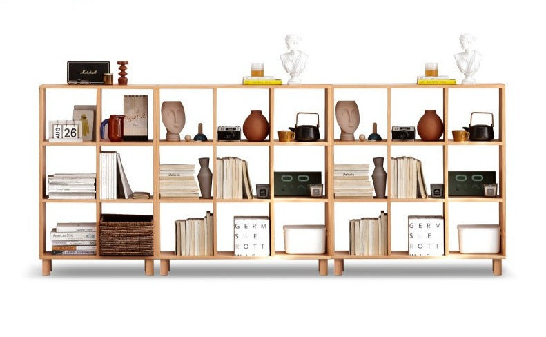 Beech, Oak Solid Wood Bookshelf Bookcase Free Combination