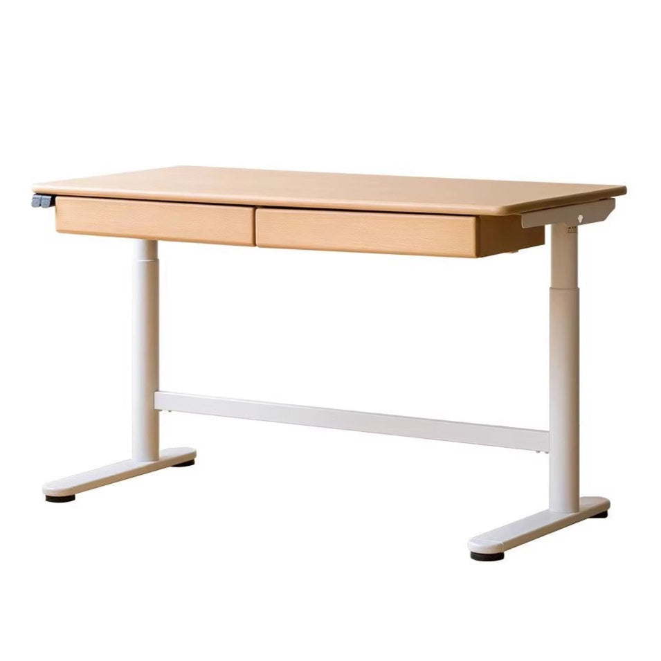 Beech Solid Wood Kids Electric Lifting Study Table