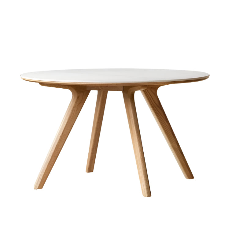 Ash Solid Wood Modern Rock Round Table.