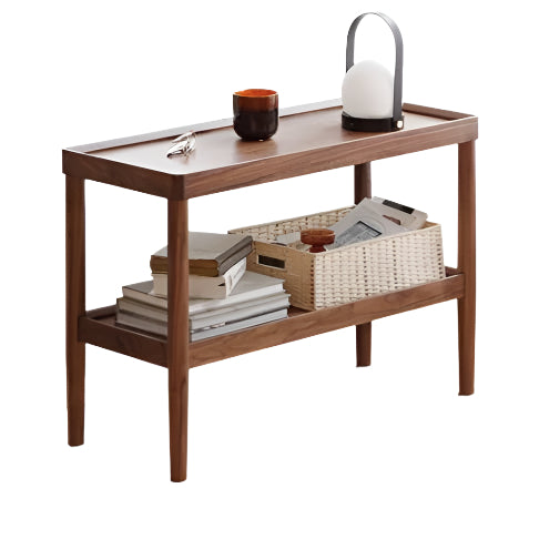 Black Walnut Solid Wood Narrow Double Layer Side Table