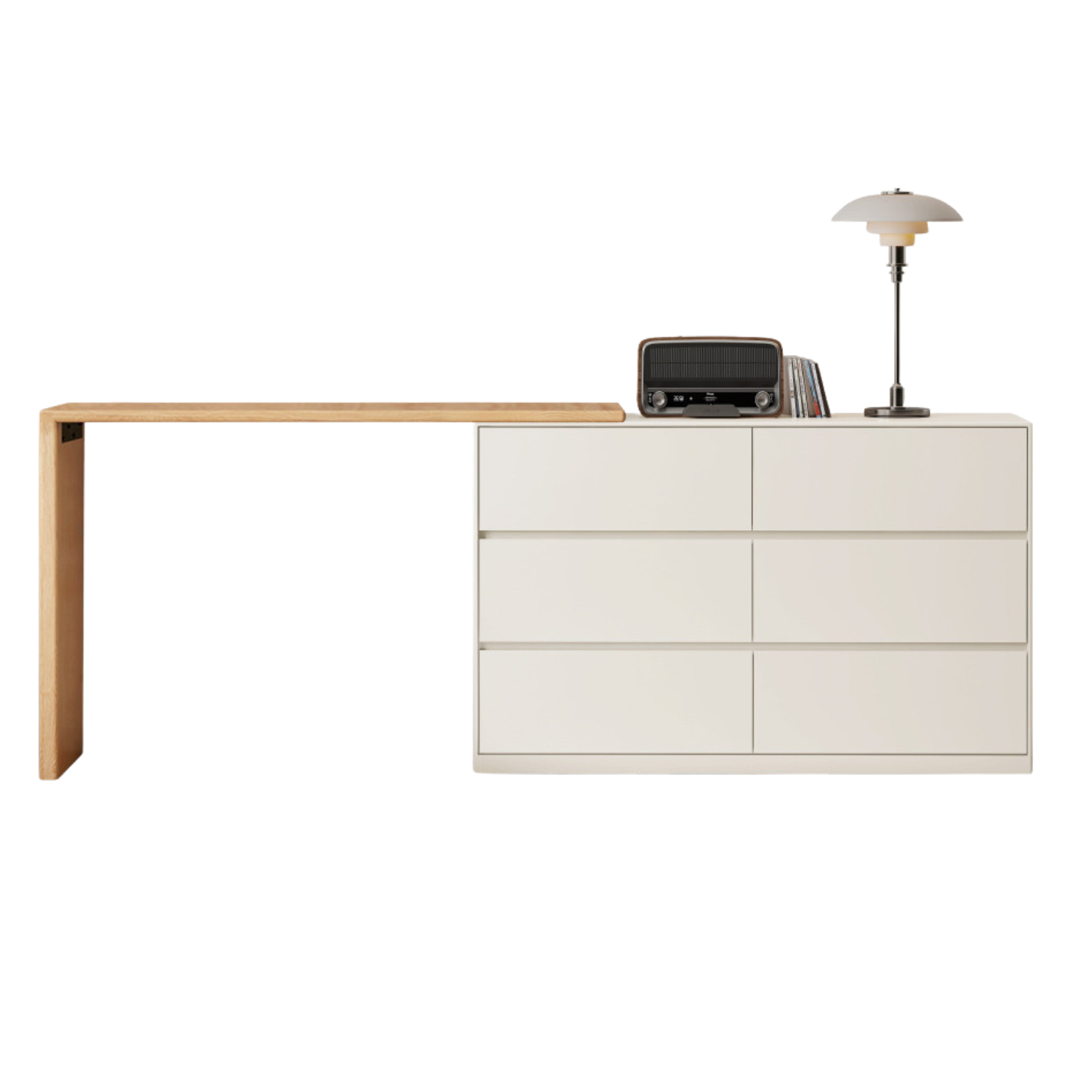 Oak, Solid Rubberwood Dressing Table L-Shaped Corner