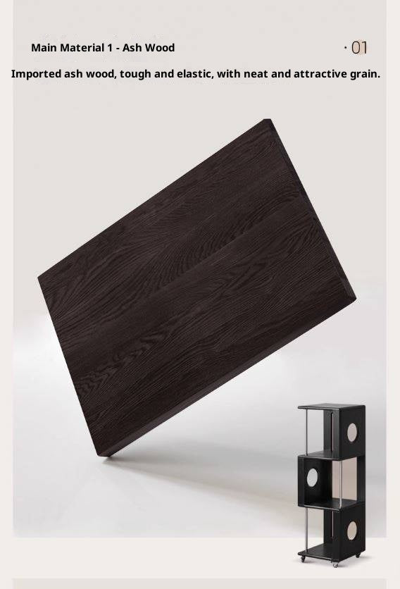 Poplar Solid Wood Vintage Style Mobile Bookshelf