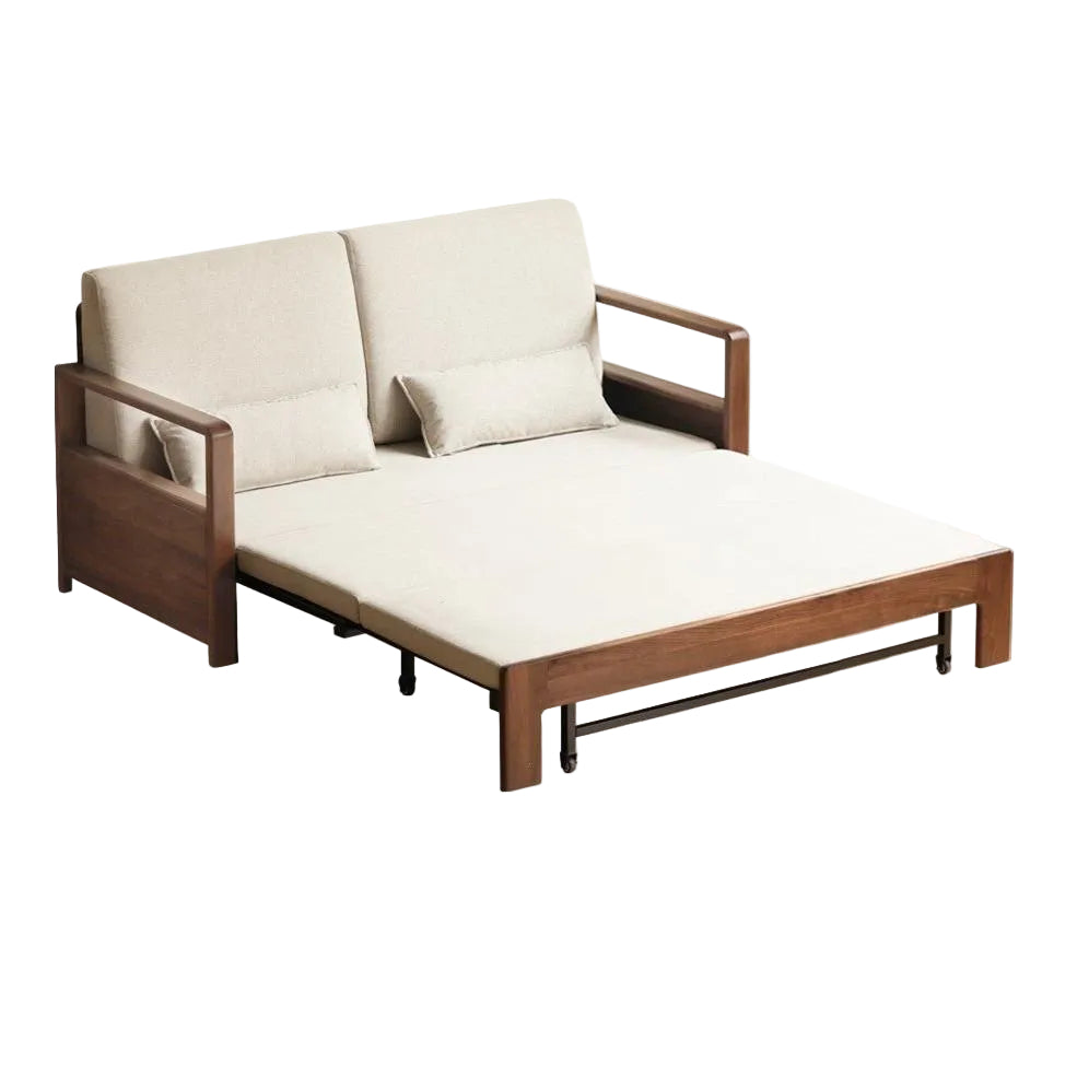 Black Walnut Solid Wood Folding Sofa Bed