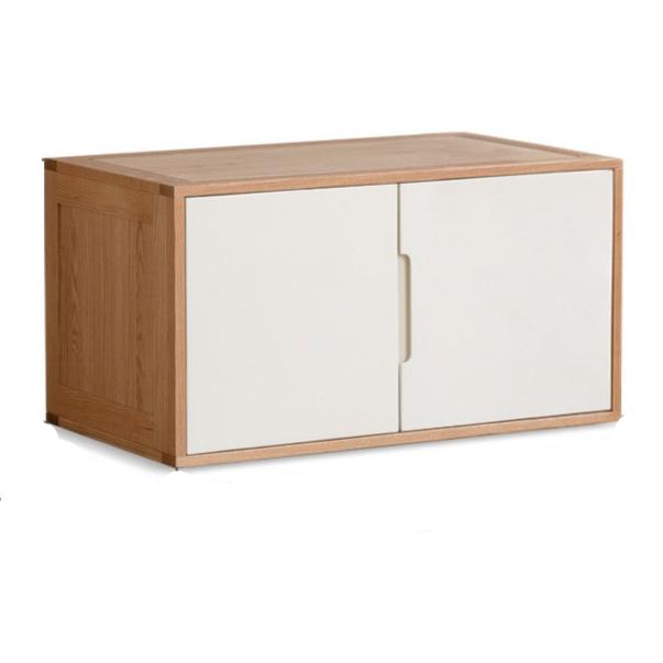 Oak Solid Wood Log Cream Style Wardrobe.