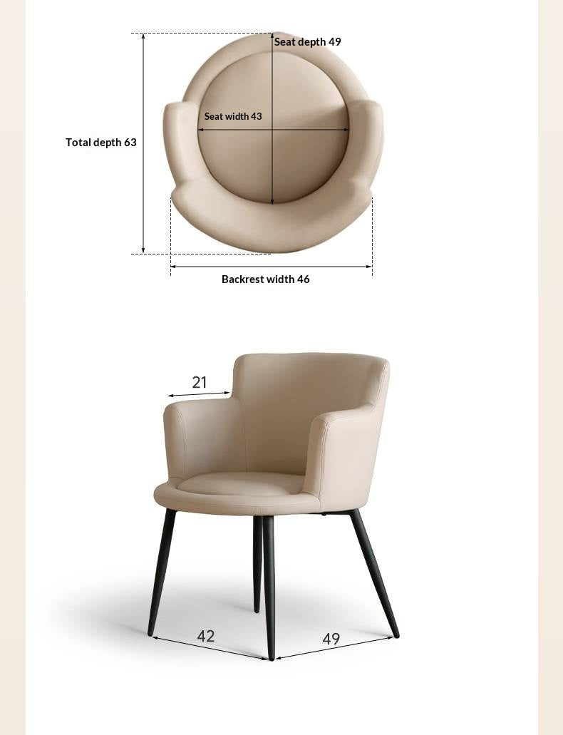 Organic Leather Soft Comfortable Italian Light Luxury Computer Chair