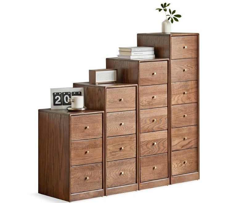Oak, Beech solid wood side cabinet, multi-functional storage+