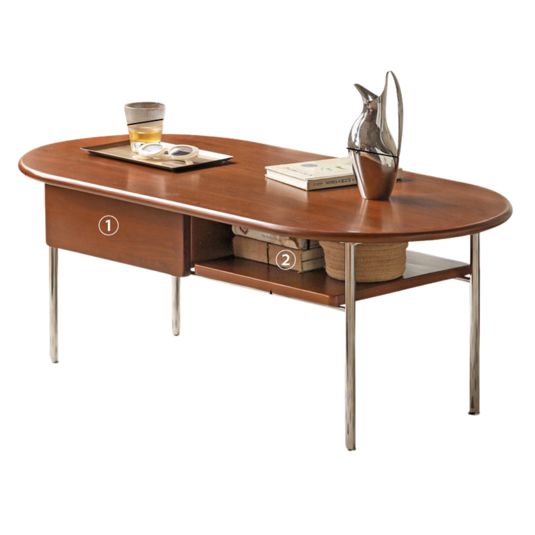 Poplar Solid Wood French Retro Small Storage Coffee Table