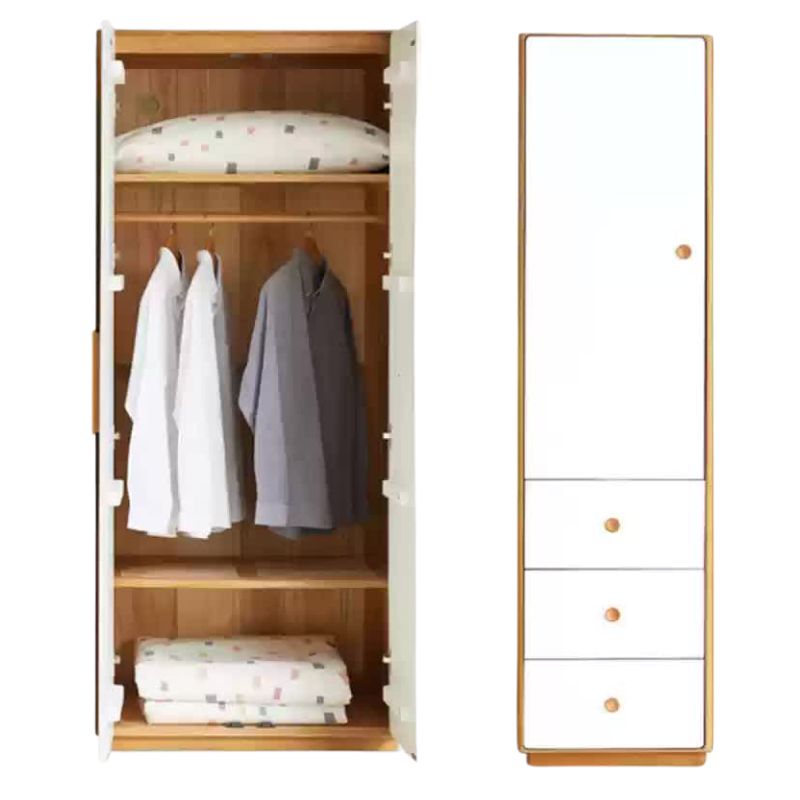 Poplar Solid Wood Modern Nordic Wardrobe
