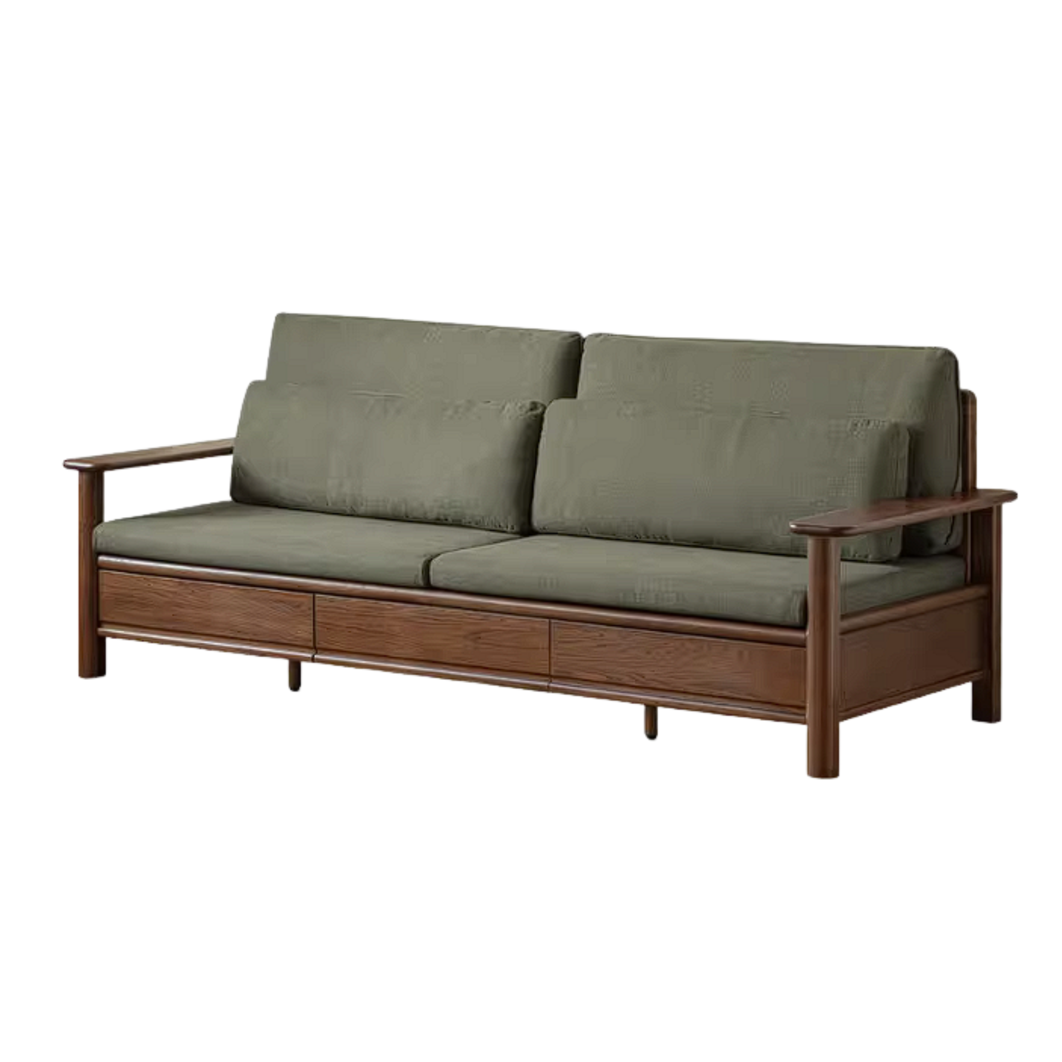 Oak Solid Wood Sofa with Storage Function Design