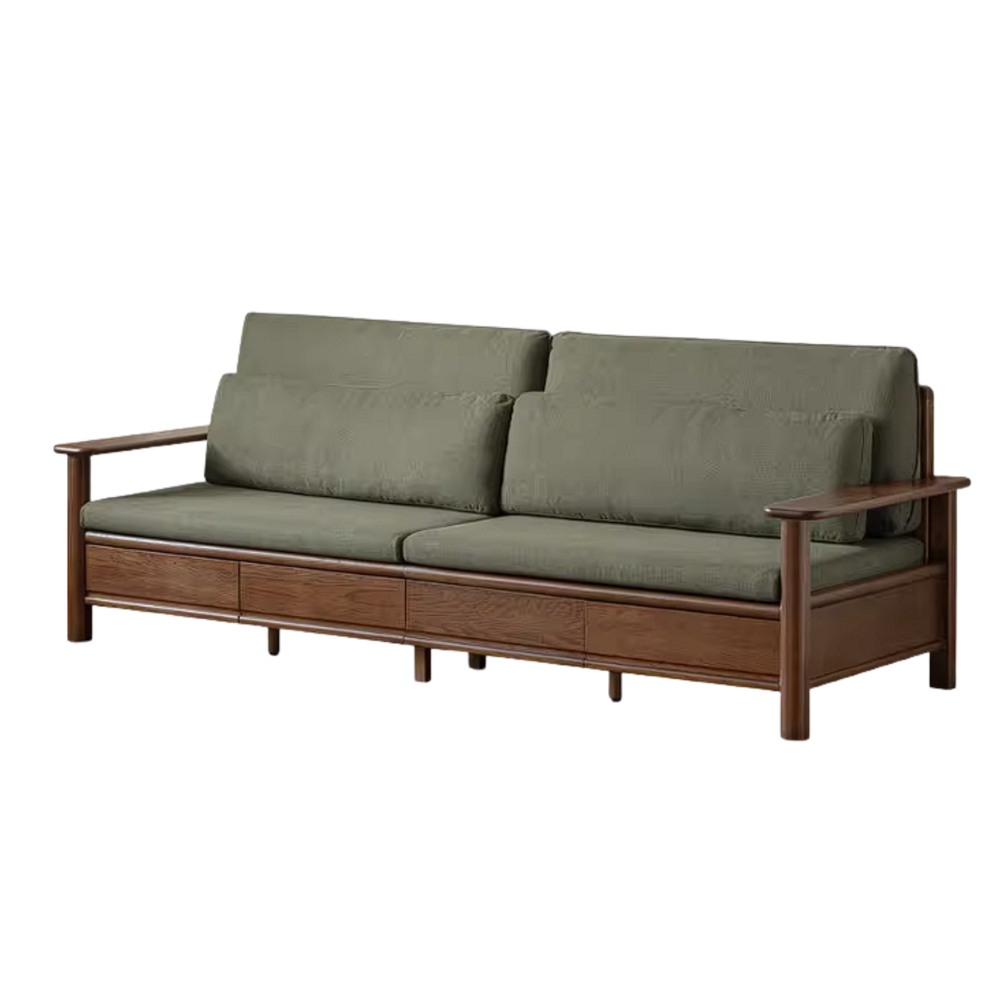Oak Solid Wood Sofa with Storage Function Design