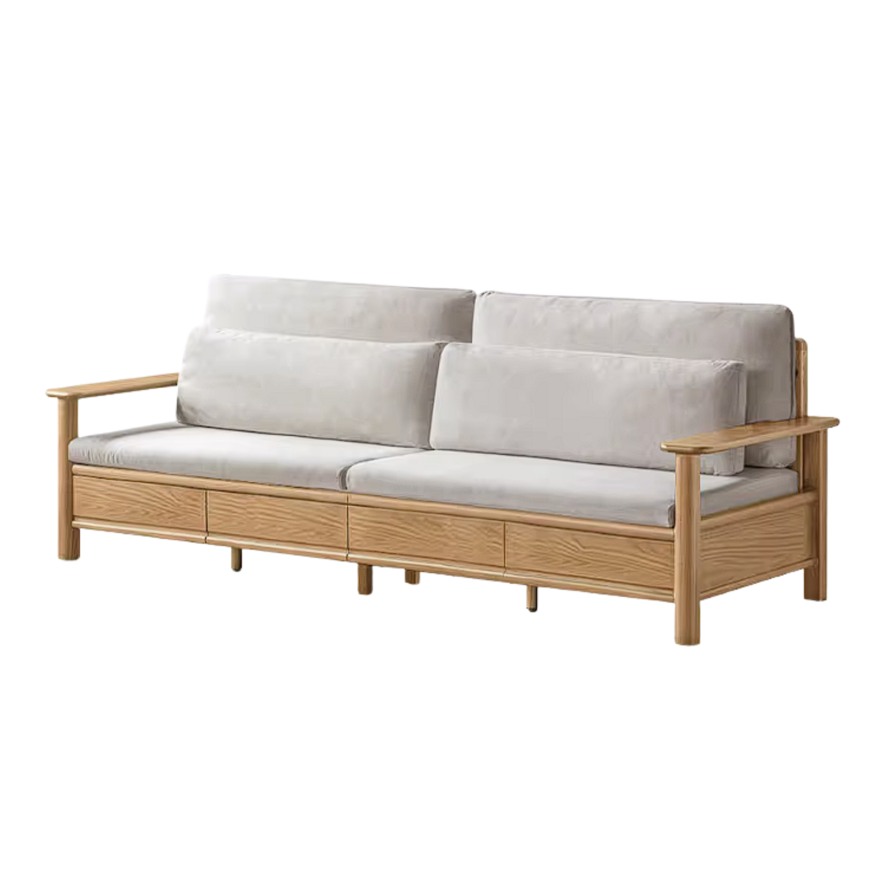 Oak Solid Wood Sofa with Storage Function Design