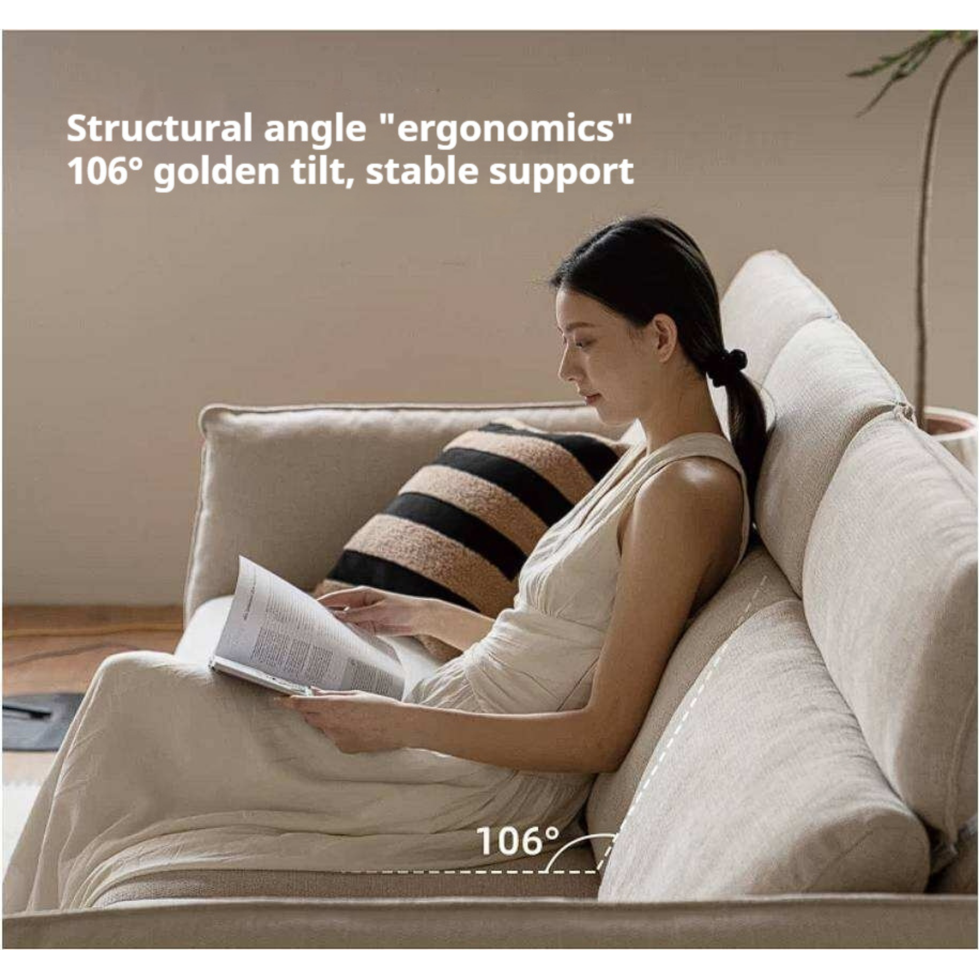Cherry Wood Solid Wood Sofa Adjustable Headrest Genuine leather, fabric