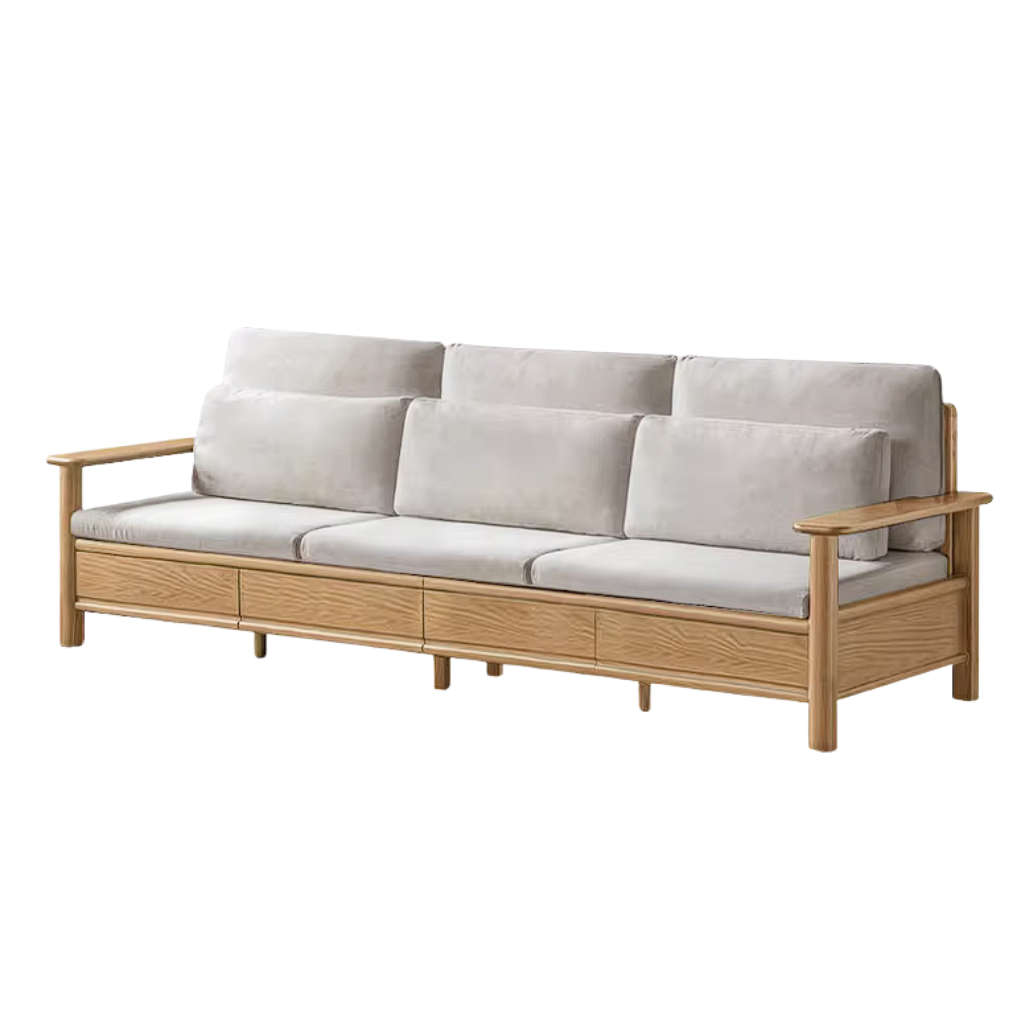 Oak Solid Wood Sofa with Storage Function Design