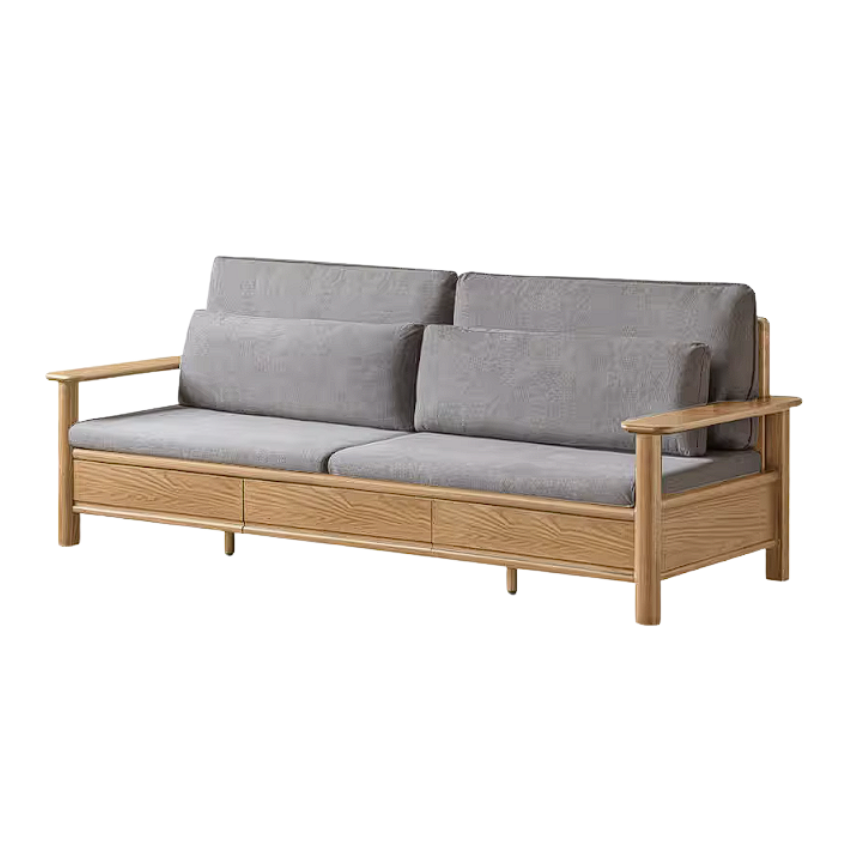 Oak Solid Wood Sofa with Storage Function Design