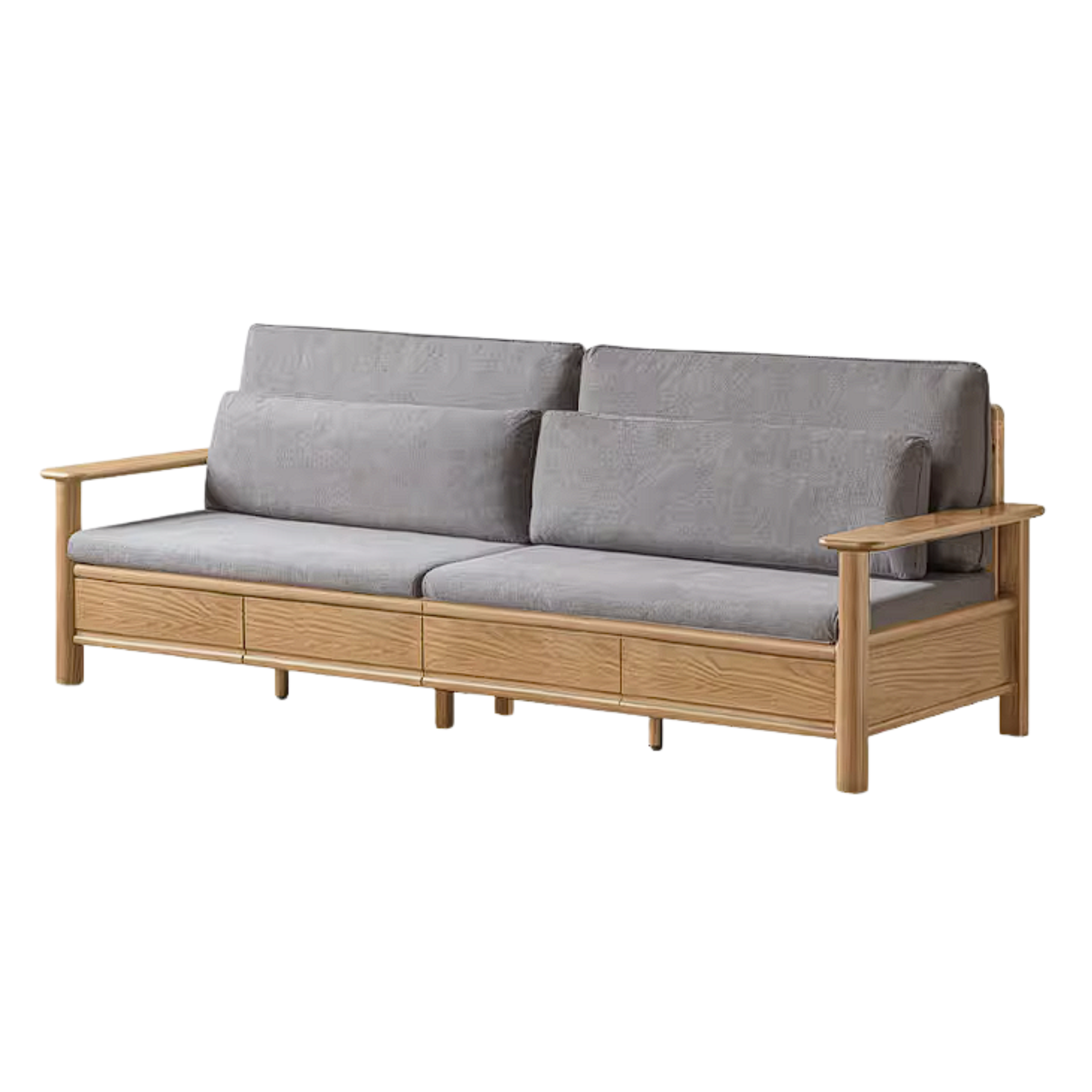 Oak Solid Wood Sofa with Storage Function Design